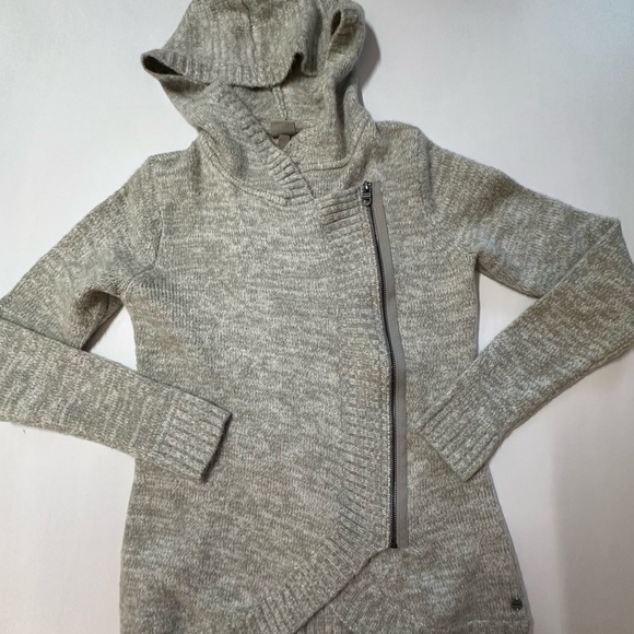 Bench women’s size S soft‎ knit cardigan sweater with front zip with hood, gray - Picture 12 of 14